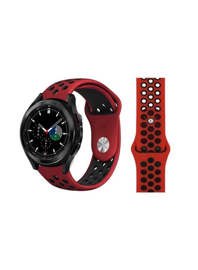 Perfii Dot Silicone Replacement Band For Samsung Galaxy Watch4 42/46mm Red/Black - Image 1