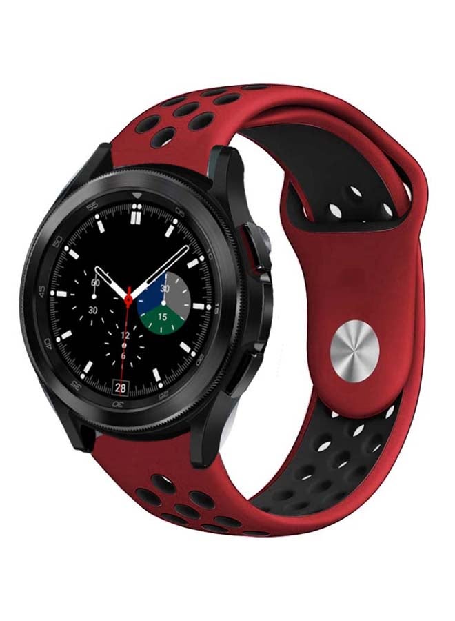 Perfii Dot Silicone Replacement Band For Samsung Galaxy Watch4 42/46mm Red/Black - Image 2