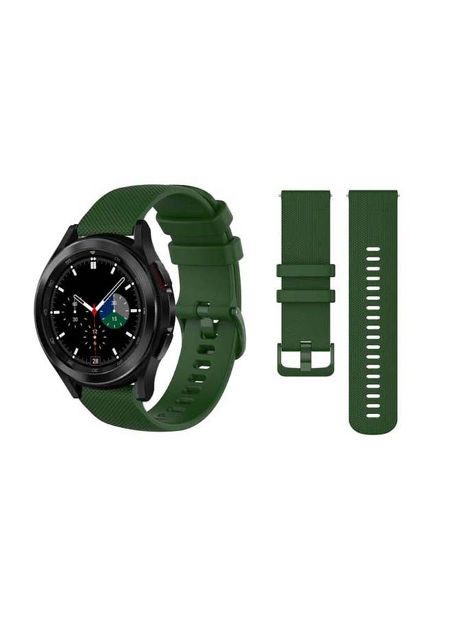 Perfii Matrix Silicone Replacement Band for Samsung Galaxy Watch4 42/46mm Green - Image 1