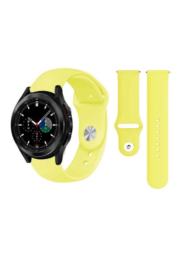 Perfii Solid Silicone Replacement Band for Samsung Galaxy Watch4 42/46mm Yellow - Image 1