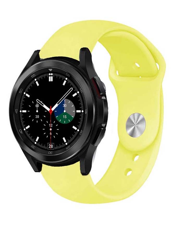 Perfii Solid Silicone Replacement Band for Samsung Galaxy Watch4 42/46mm Yellow - Image 2