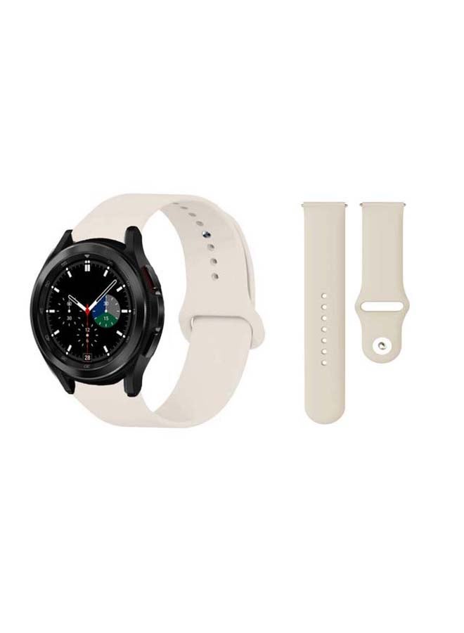Perfii Solid Silicone Replacement Band for Samsung Galaxy Watch4 42/46mm White - Image 1