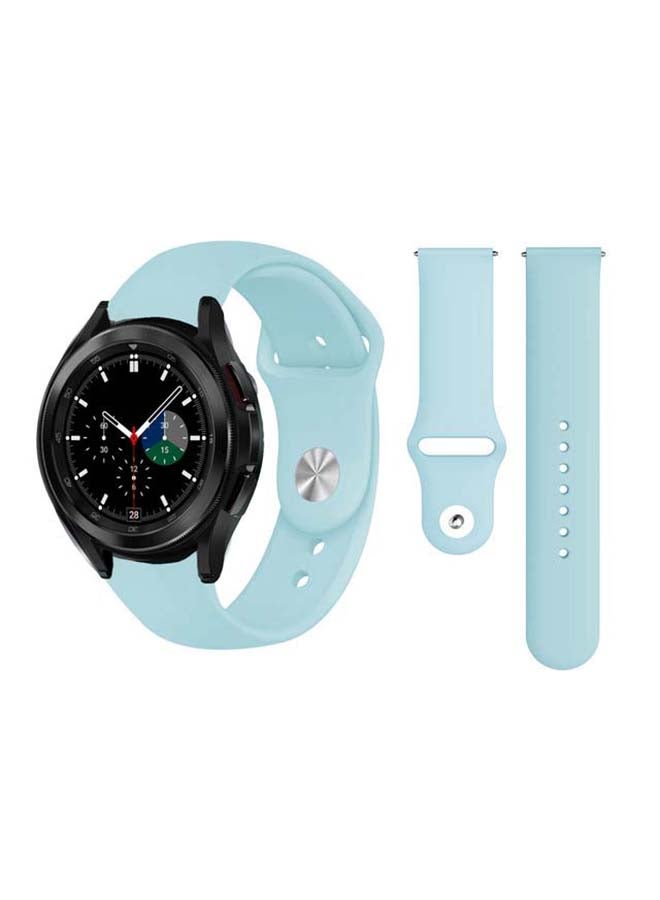 Perfii Solid Silicone Replacement Band for Samsung Galaxy Watch4 42/46mm Blue - Image 1