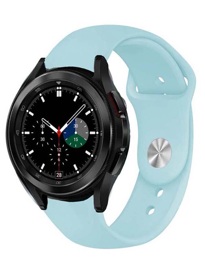 Perfii Solid Silicone Replacement Band for Samsung Galaxy Watch4 42/46mm Blue - Image 2