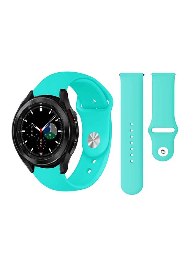 Perfii Solid Silicone Replacement Band for Samsung Galaxy Watch4 42/46mm Blue - Image 1