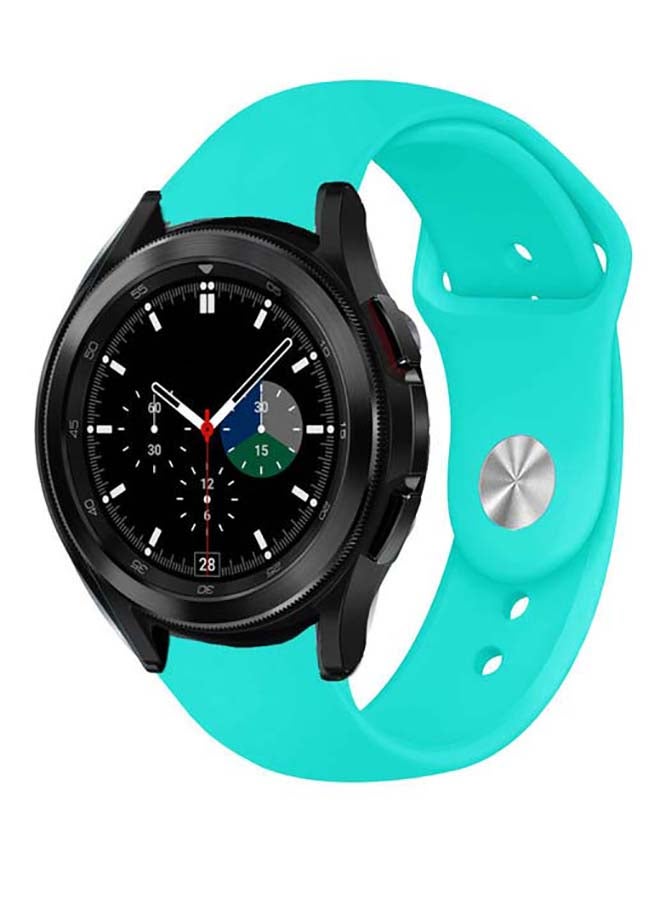 Perfii Solid Silicone Replacement Band for Samsung Galaxy Watch4 42/46mm Blue - Image 2