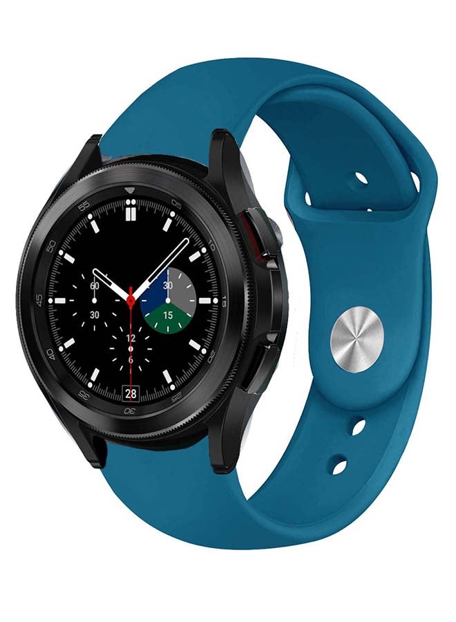 Perfii Solid Silicone Replacement Band for Samsung Galaxy Watch4 42/46mm Blue - Image 2