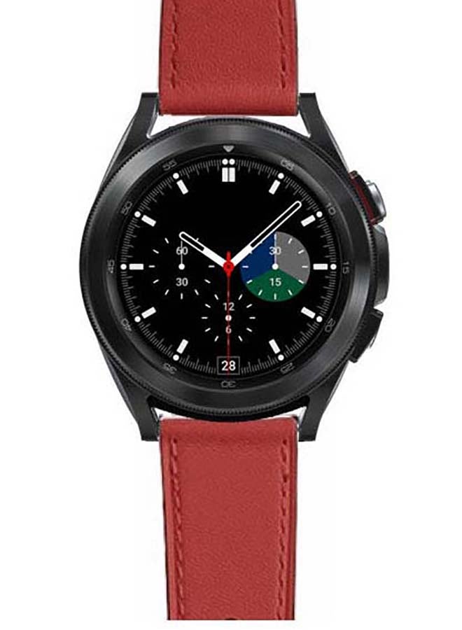 بيرفيي سوار بديل من الجلد الطبيعي لساعة سامسونج جالاكسي 4 مقاس 42/46 مم أحمر - Image 2