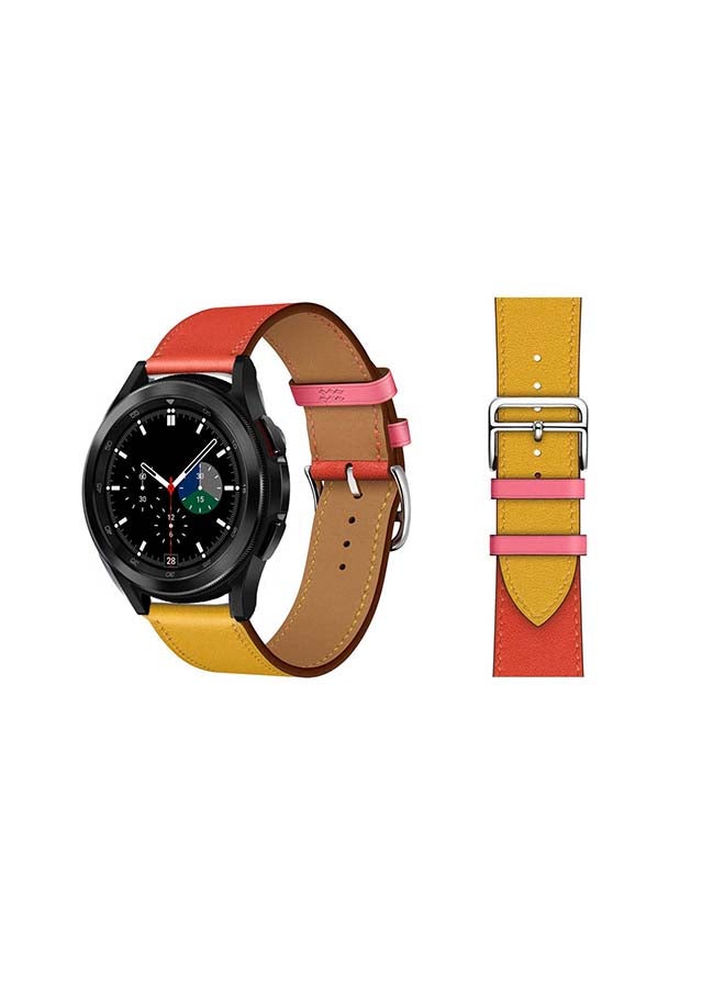 بيرفيي سوار بديل من الجلد الطبيعي لساعة سامسونج جالاكسي 4 مقاس 42/46 مم متعدد الألوان - Image 1