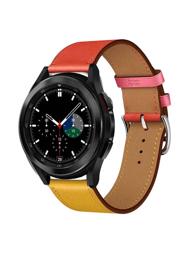 بيرفيي سوار بديل من الجلد الطبيعي لساعة سامسونج جالاكسي 4 مقاس 42/46 مم متعدد الألوان - Image 2