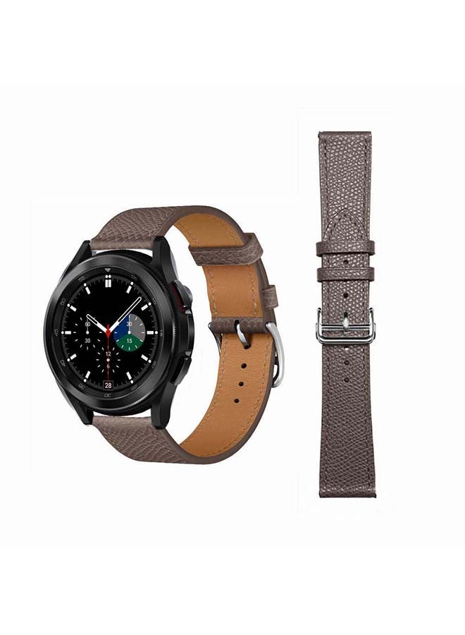 Perfii Genuine Leather Replacement Band for Samsung Galaxy Watch4 42/46mm Grey - Image 1