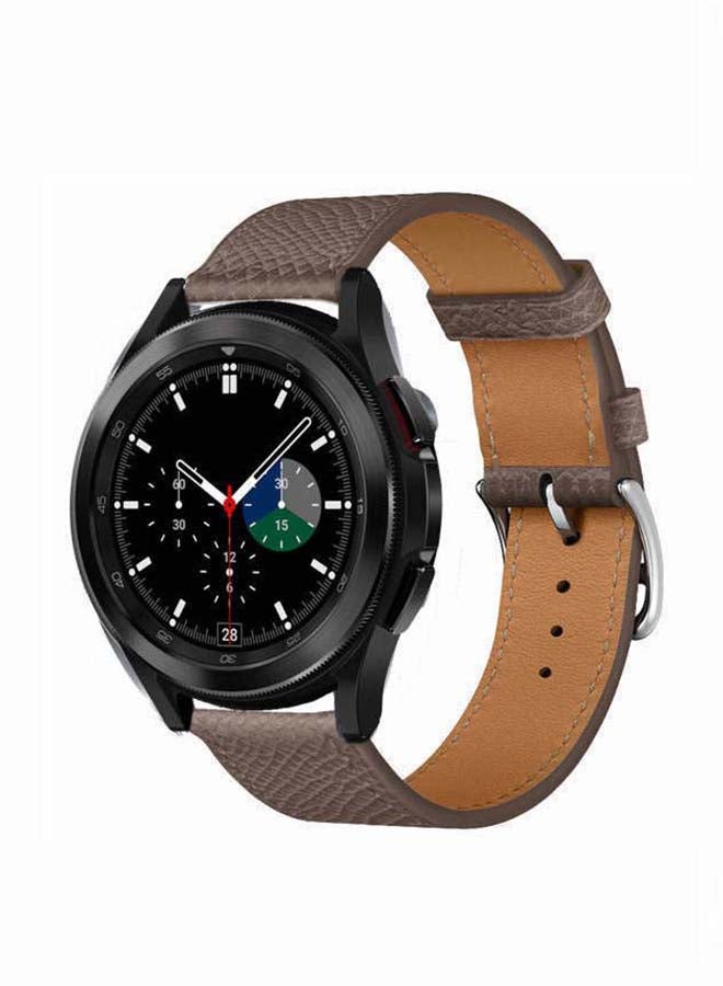 Perfii Genuine Leather Replacement Band for Samsung Galaxy Watch4 42/46mm Grey - Image 2