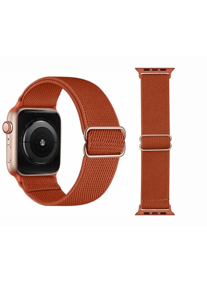 Perfii Solid Adjustable Braided Solo Band for Apple Watch Series 6/SE/5/4/3/2/1 44/42mm Orange - Image 2