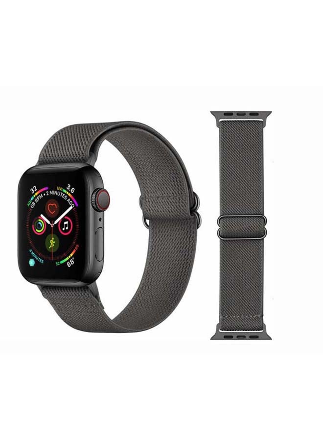 Perfii Solid Adjustable Braided Solo Band for Apple Watch Series 6/SE/5/4/3/2/1 40/38mm Grey - Image 1