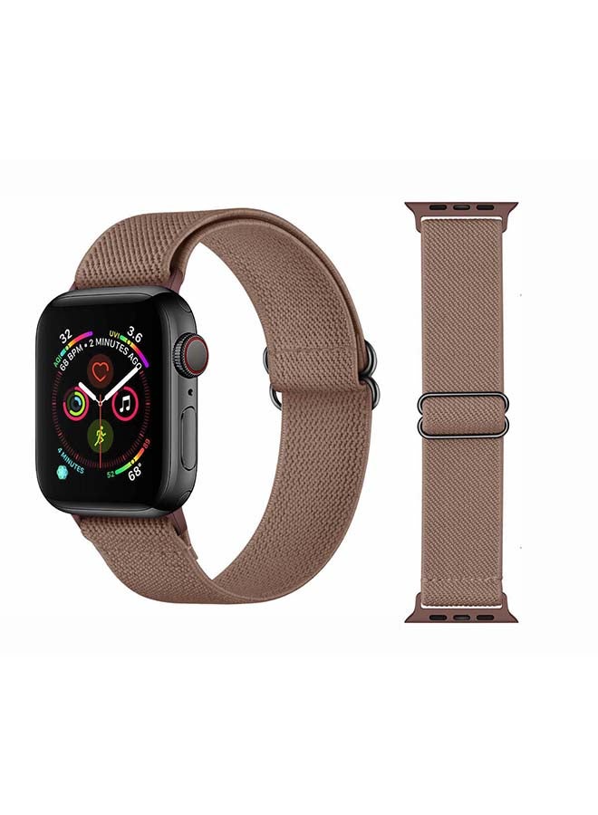 Perfii Solid Adjustable Braided Solo Band for Apple Watch Series 6/SE/5/4/3/2/1 40/38mm Brown - Image 1