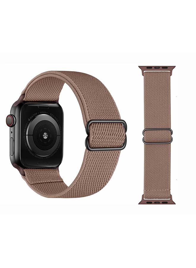 Perfii Solid Adjustable Braided Solo Band for Apple Watch Series 6/SE/5/4/3/2/1 40/38mm Brown - Image 2