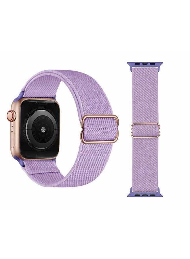 بيرفيي سوار سولو سادة مضفر قابل للتعديل لساعة أبل سيريز 6/SE/5/4/3/2/1 مقاس 40/38 مم أرجواني - Image 2