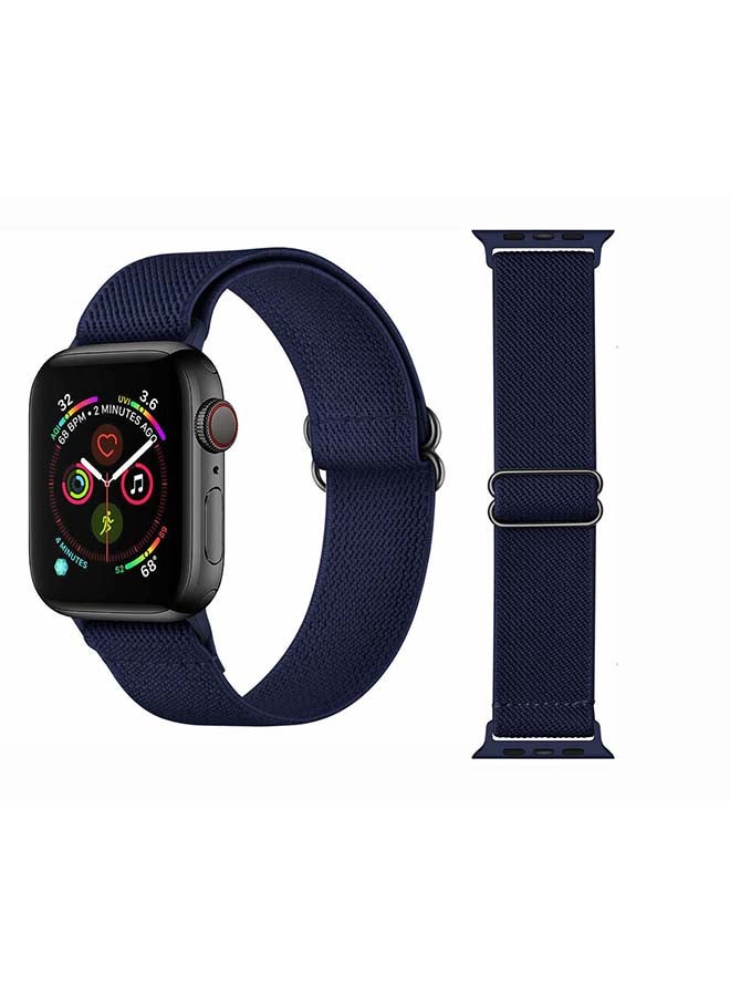 Perfii Solid Adjustable Braided Solo Band for Apple Watch Series 6/SE/5/4/3/2/1 40/38mm Blue - Image 1