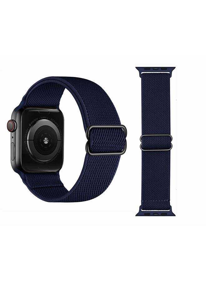 Perfii Solid Adjustable Braided Solo Band for Apple Watch Series 6/SE/5/4/3/2/1 40/38mm Blue - Image 2