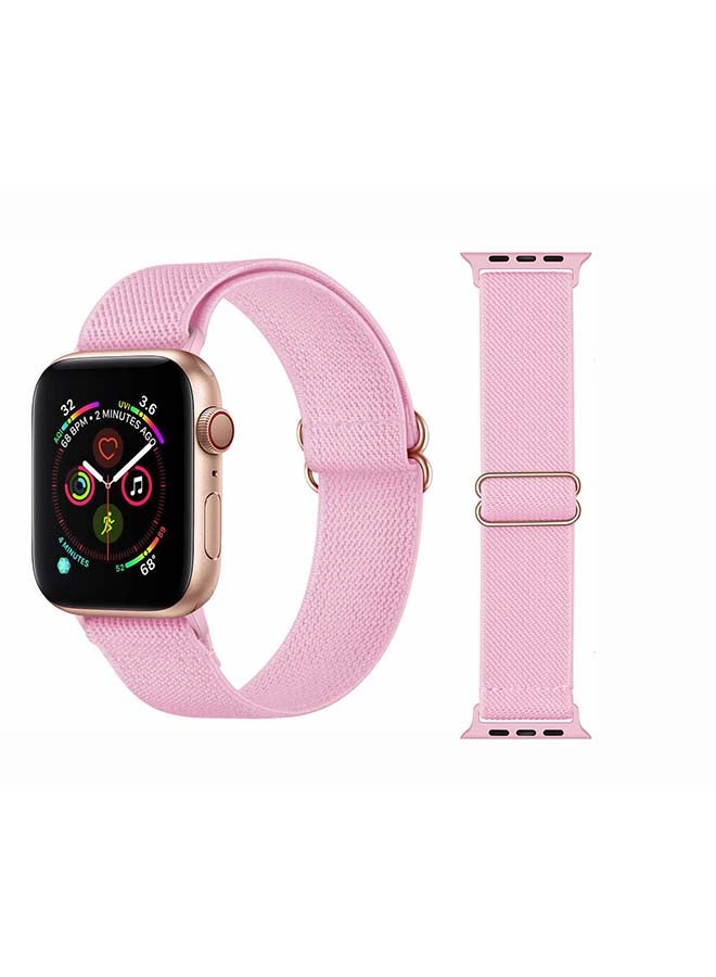 Perfii Solid Adjustable Braided Solo Band for Apple Watch Series 6/SE/5/4/3/2/1 40/38mm Pink - Image 1