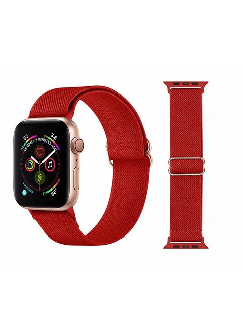 Solid Adjustable Braided Solo Band for Apple Watch Series 6/SE/5/4/3/2/1 40/38mm Red
