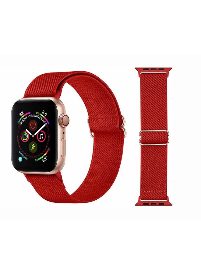 Solid Adjustable Braided Solo Band for Apple Watch Series 6/SE/5/4/3/2/1 40/38mm Red