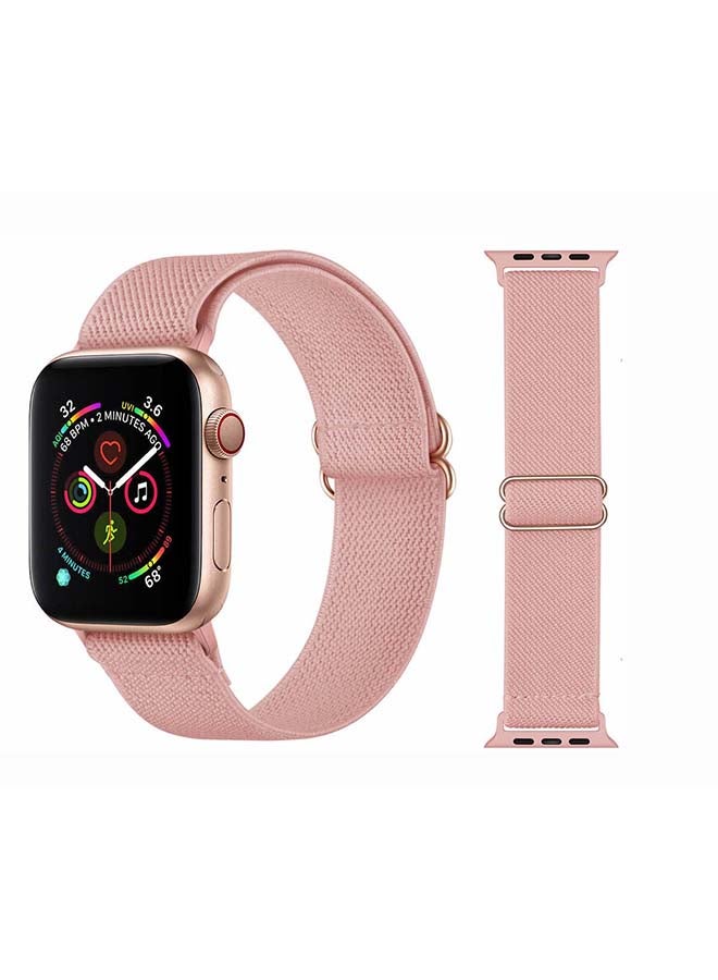 Solid Adjustable Braided Solo Band for Apple Watch Series 6/SE/5/4/3/2/1 40/38mm Pink