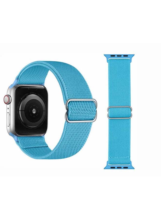 Solid Adjustable Braided Solo Band for Apple Watch Series 6/SE/5/4/3/2/1 40/38mm Blue