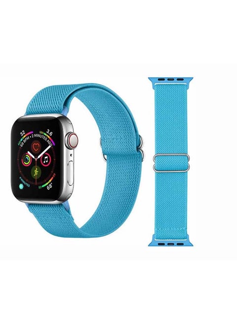 Solid Adjustable Braided Solo Band for Apple Watch Series 6/SE/5/4/3/2/1 40/38mm Blue