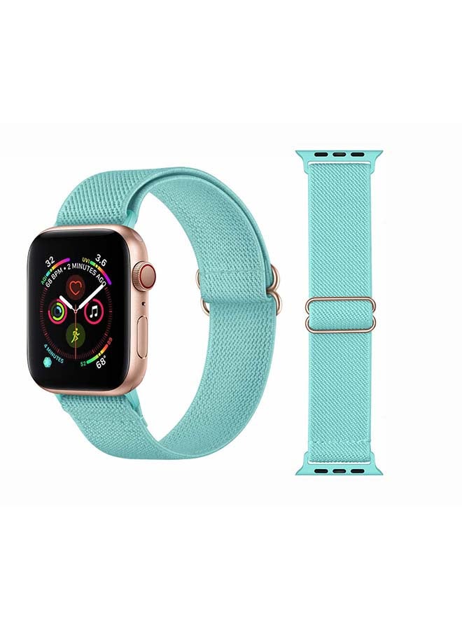 Perfii - Solid Adjustable Braided Solo Band for Apple Watch Series 6/SE/5/4/3/2/1 40/38mm Green - Image 1