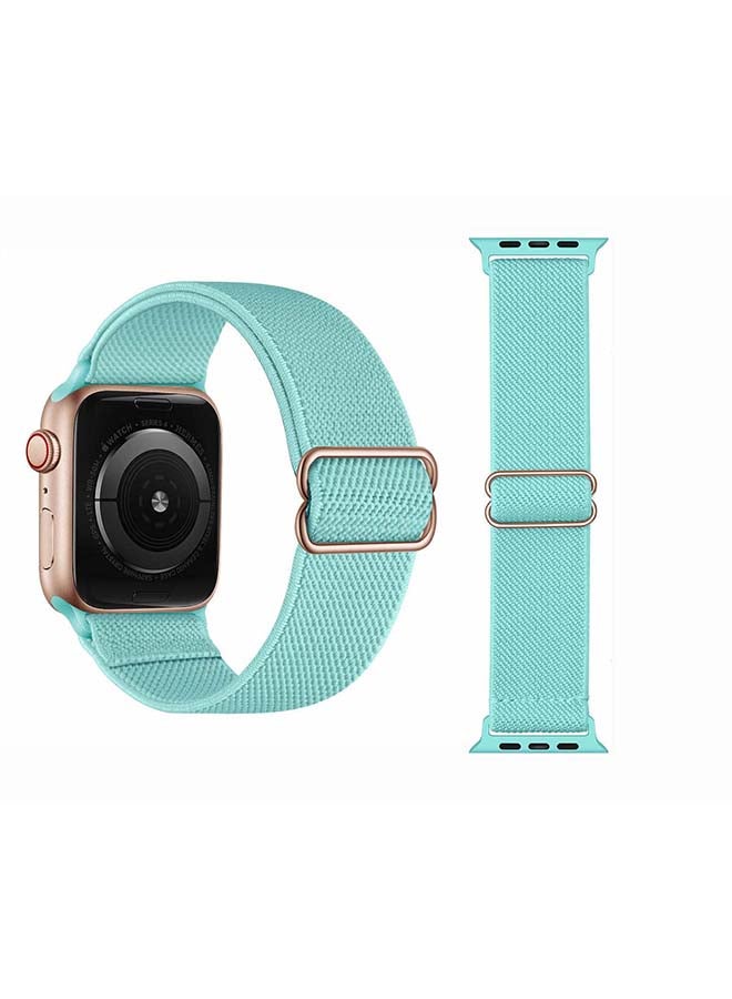 Perfii - Solid Adjustable Braided Solo Band for Apple Watch Series 6/SE/5/4/3/2/1 40/38mm Green - Image 1
