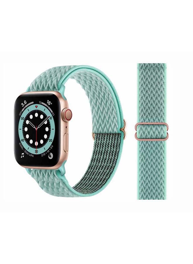 Perfii Wavy Adjustable Braided Solo Band for Apple Watch Series 6/SE/5/4/3/2/1 44/42mm Green