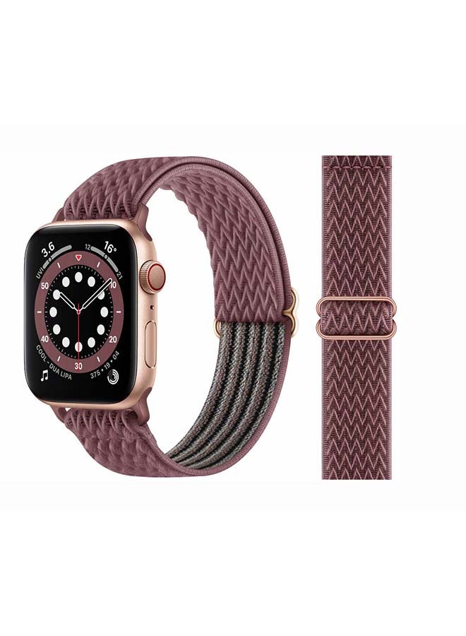 Perfii Wavy Adjustable Braided Solo Band for Apple Watch Series 6/SE/5/4/3/2/1 44/42mm Brown - Image 1