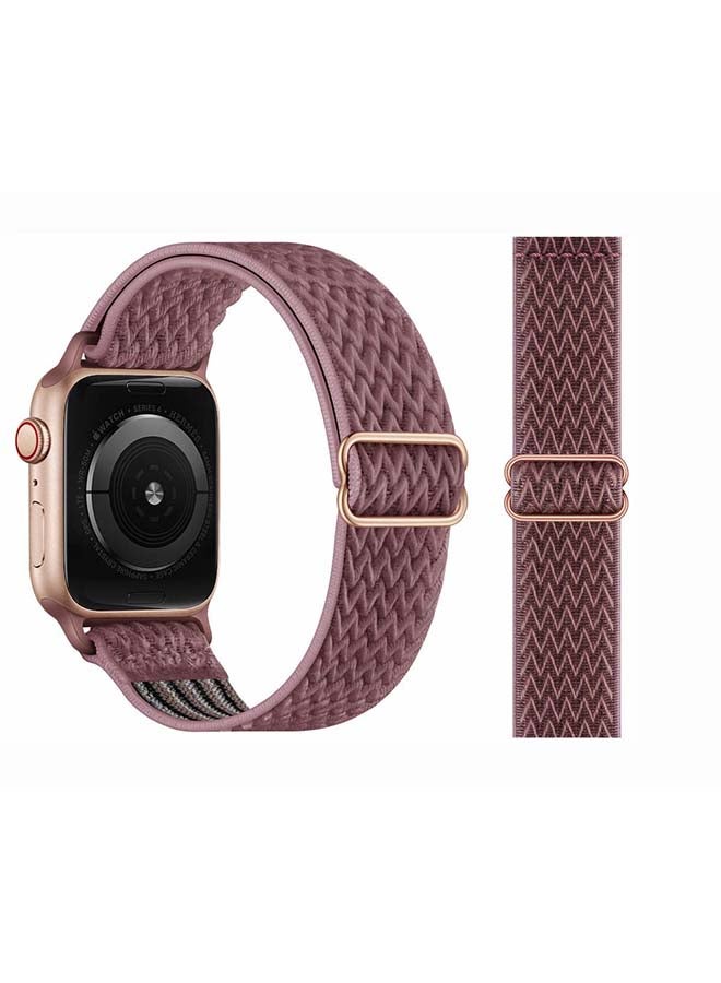 Perfii Wavy Adjustable Braided Solo Band for Apple Watch Series 6/SE/5/4/3/2/1 44/42mm Brown - Image 2