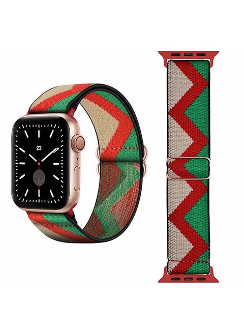 Funky Adjustable Braided Solo Band For Apple Watch Series 6/SE/5/4/3/2/1 44/42mm Red/Green