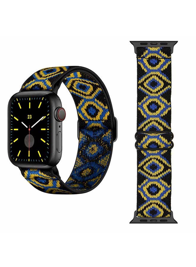 Perfii - Funky Adjustable Braided Solo Band For Apple Watch Series 6/SE/5/4/3/2/1 44/42mm Yellow - Image 1