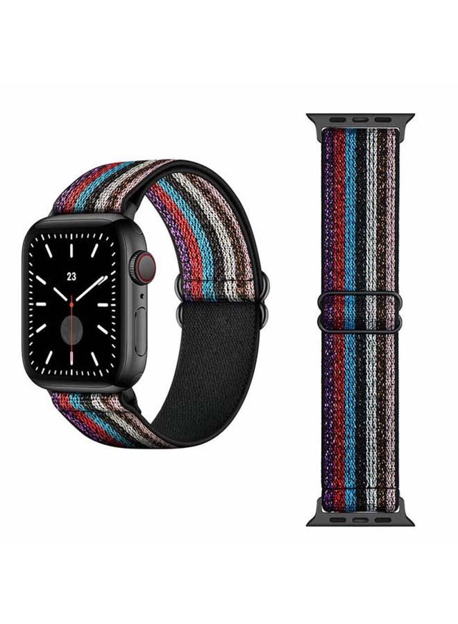 Perfii - Funky Adjustable Braided Solo Band For Apple Watch Series 6/SE/5/4/3/2/1 40/38mm Multicolour - Image 1