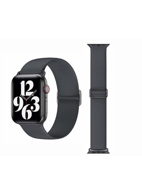 Adjustable Silicone Solo Loop Band for Apple Watch Series 1/2/3/4/5/6/SE 44/42mm Dark Grey