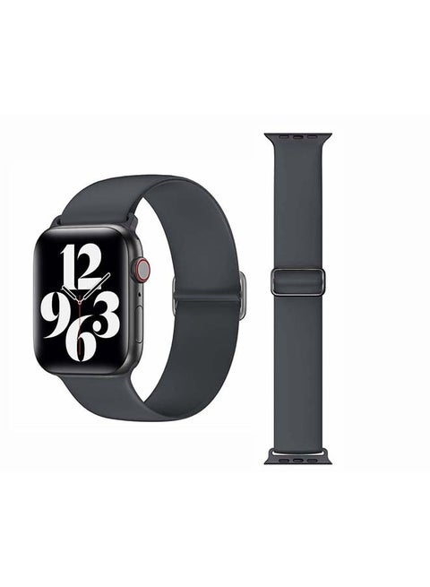Adjustable Silicone Solo Loop Band for Apple Watch Series 1/2/3/4/5/6/SE 40/38mm Dark Grey