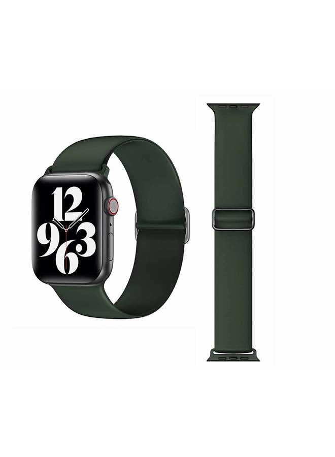 Perfii - Adjustable Silicone Solo Loop Band for Apple Watch Series 1/2/3/4/5/6/SE 40/38mm Dark Teal - Image 1