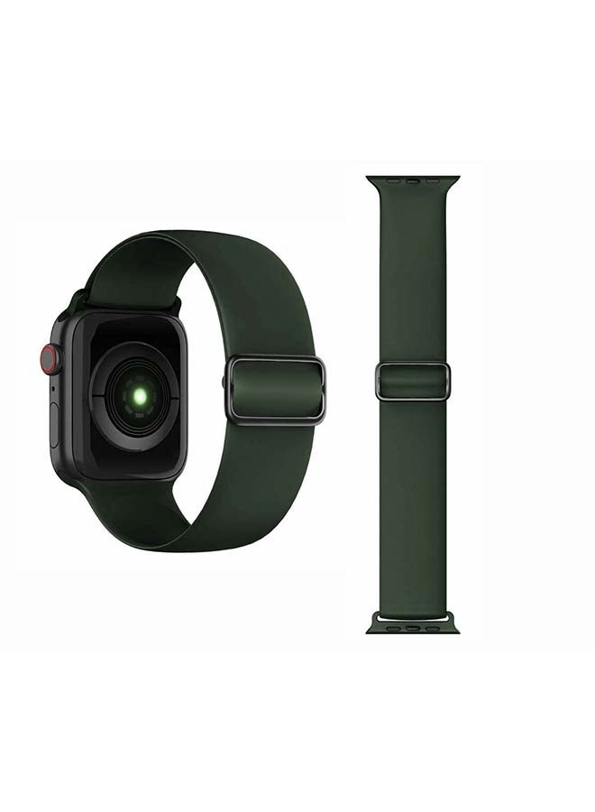 Perfii - Adjustable Silicone Solo Loop Band for Apple Watch Series 1/2/3/4/5/6/SE 40/38mm Dark Teal - Image 1