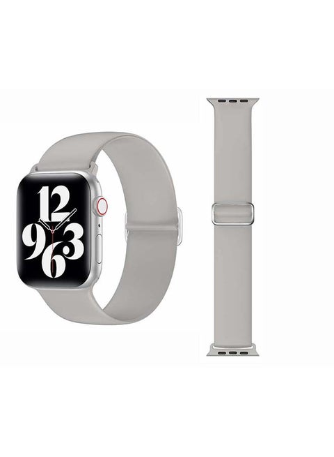 Adjustable Silicone Solo Loop Band for Apple Watch Series 1/2/3/4/5/6/SE 40/38mm Fog