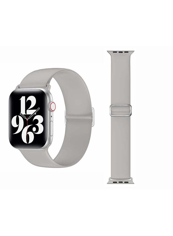 Perfii - Adjustable Silicone Solo Loop Band for Apple Watch Series 1/2/3/4/5/6/SE 40/38mm Fog - Image 1