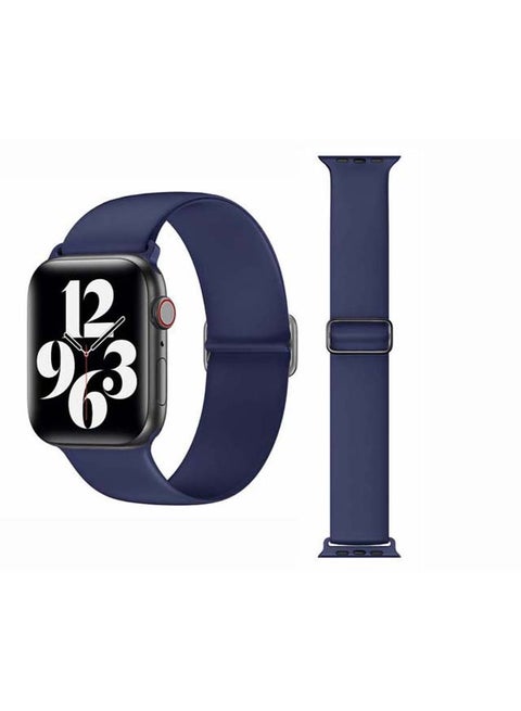 Adjustable Silicone Solo Loop Band for Apple Watch Series 1/2/3/4/5/6/SE 40/38mm Midnight Blue