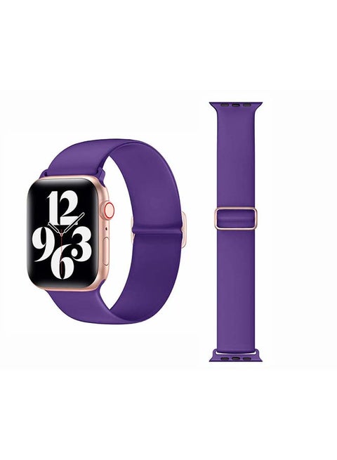 Adjustable Silicone Solo Loop Band for Apple Watch Series 1/2/3/4/5/6/SE 40/38mm Purple