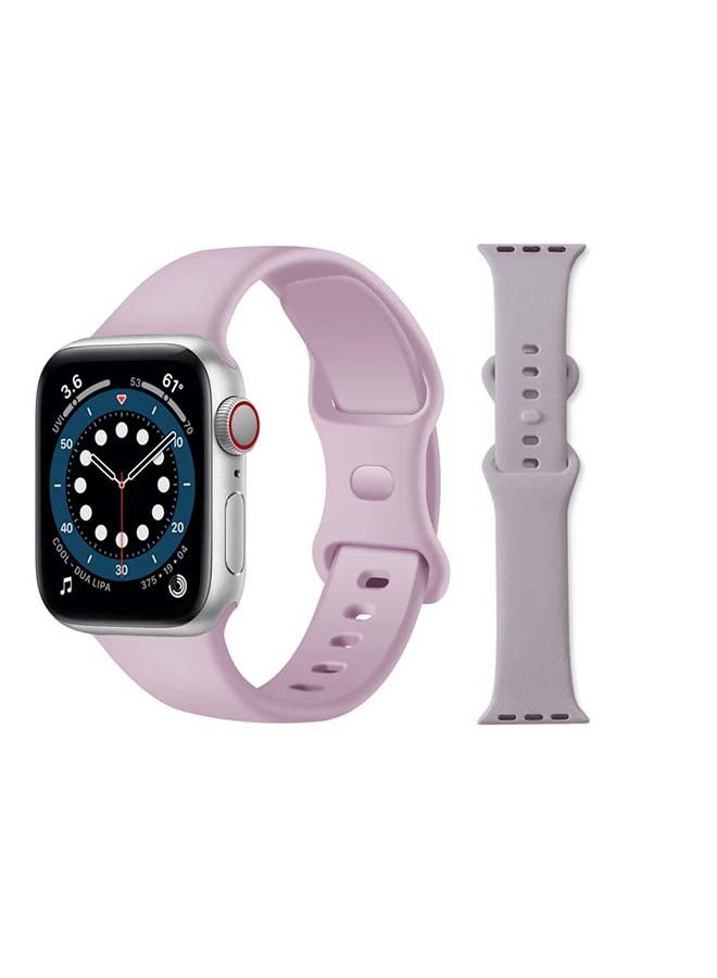 Perfii - Infinity Solid Silicone Replacement Band for Apple Watch Series 1/2/3/4/5/6/SE 44/42mm Lavender - Image 1