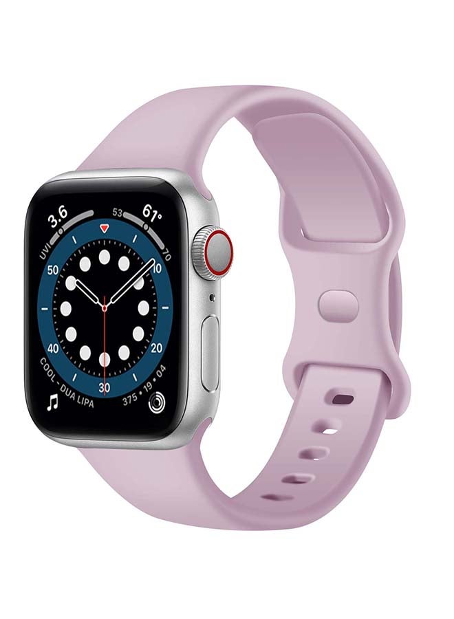 Perfii - Infinity Solid Silicone Replacement Band for Apple Watch Series 1/2/3/4/5/6/SE 44/42mm Lavender - Image 1