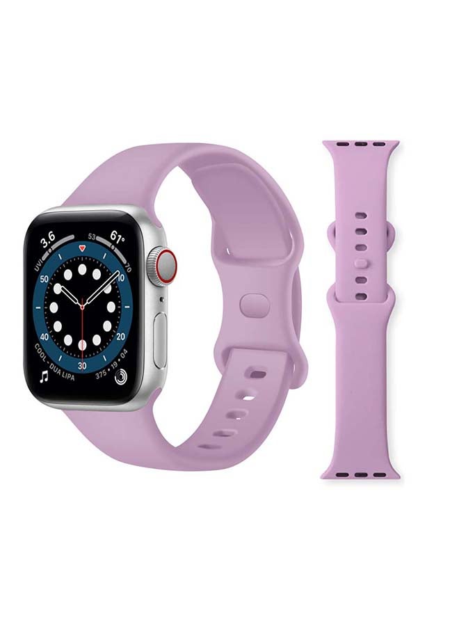Perfii - Infinity Solid Silicone Replacement Band for Apple Watch Series 1/2/3/4/5/6/SE 44/42mm Lilac - Image 1