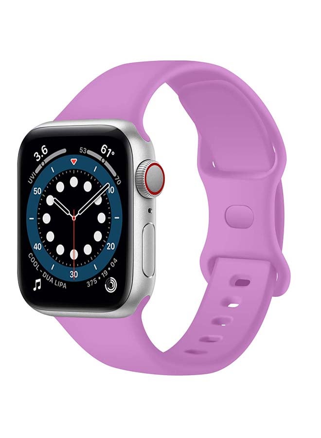 Perfii - Infinity Solid Silicone Replacement Band for Apple Watch Series 1/2/3/4/5/6/SE 44/42mm Light Purple - Image 1