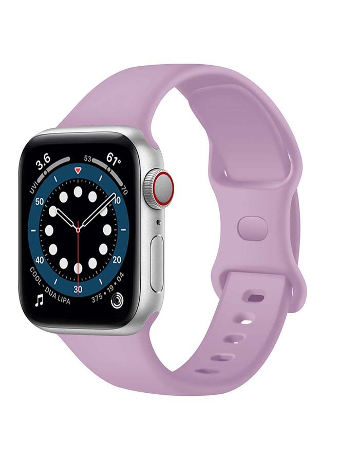 Perfii - Infinity Solid Silicone Replacement Band for Apple Watch Series 1/2/3/4/5/6/SE 44/42mm Lilac - Image 1
